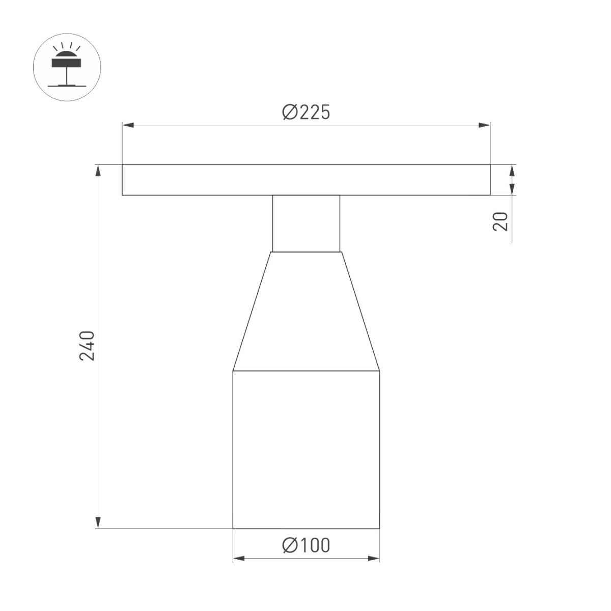 Настольная лампа Arlight SP-CROOD-TAB-R22.5x24-7W Warm3200-MIX (SG-GN, 140 deg, 230V) (IP20, Мрамор) 061769