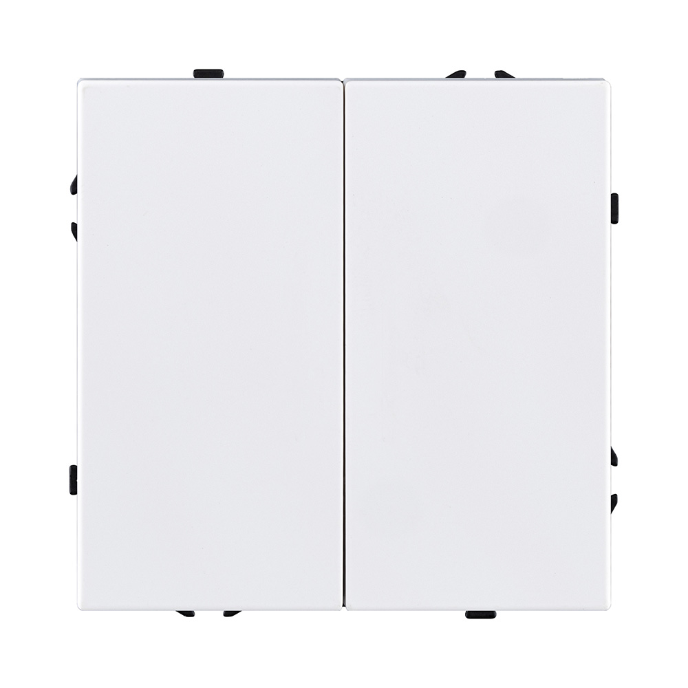 Выключатель 2-клавишный 10А/250В, белый матовый Kollinger Eclipse EC-004WH