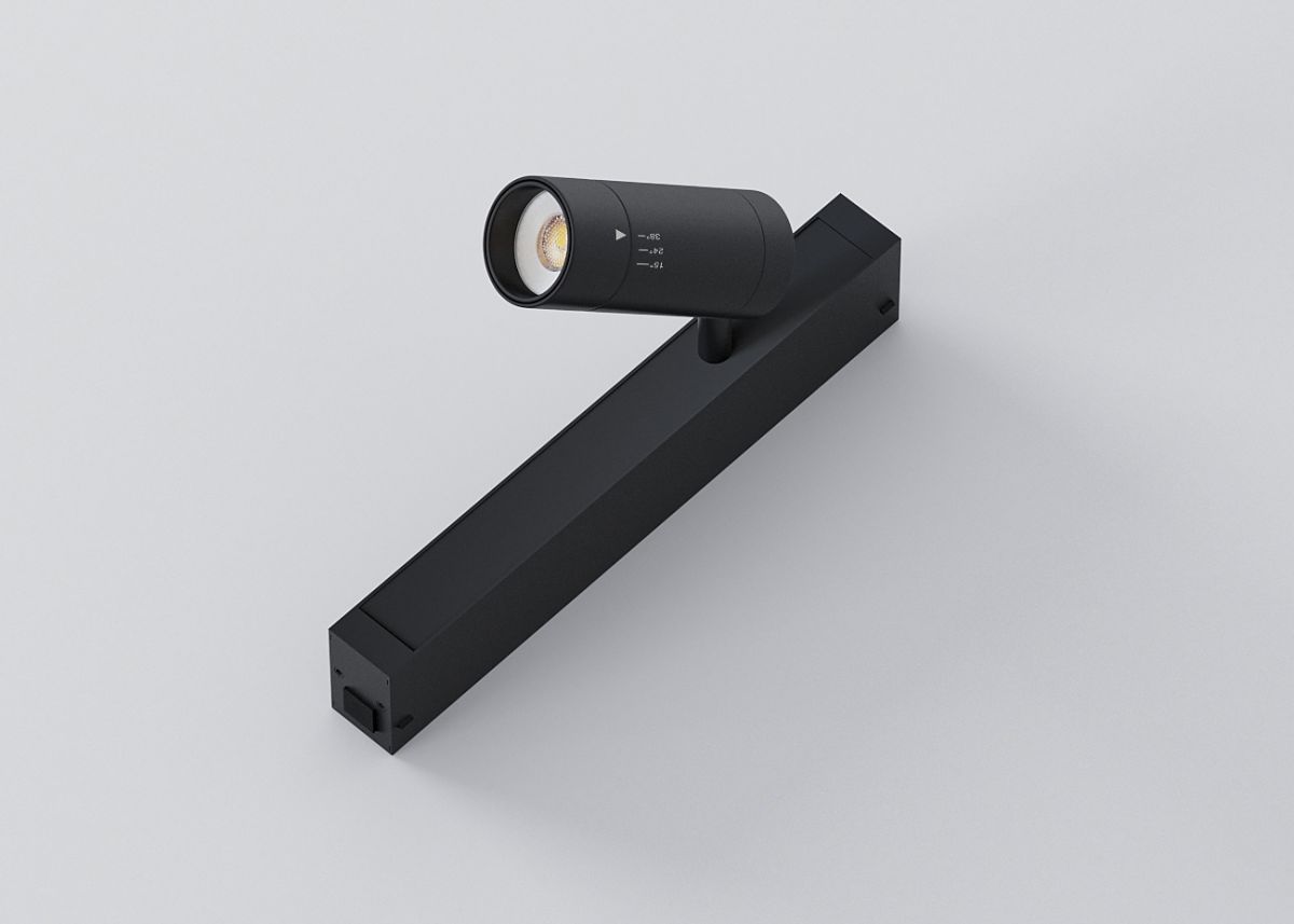 Трековый магнитный светильник Luminotti Slimline Baddy L.212.07.CCT.BK