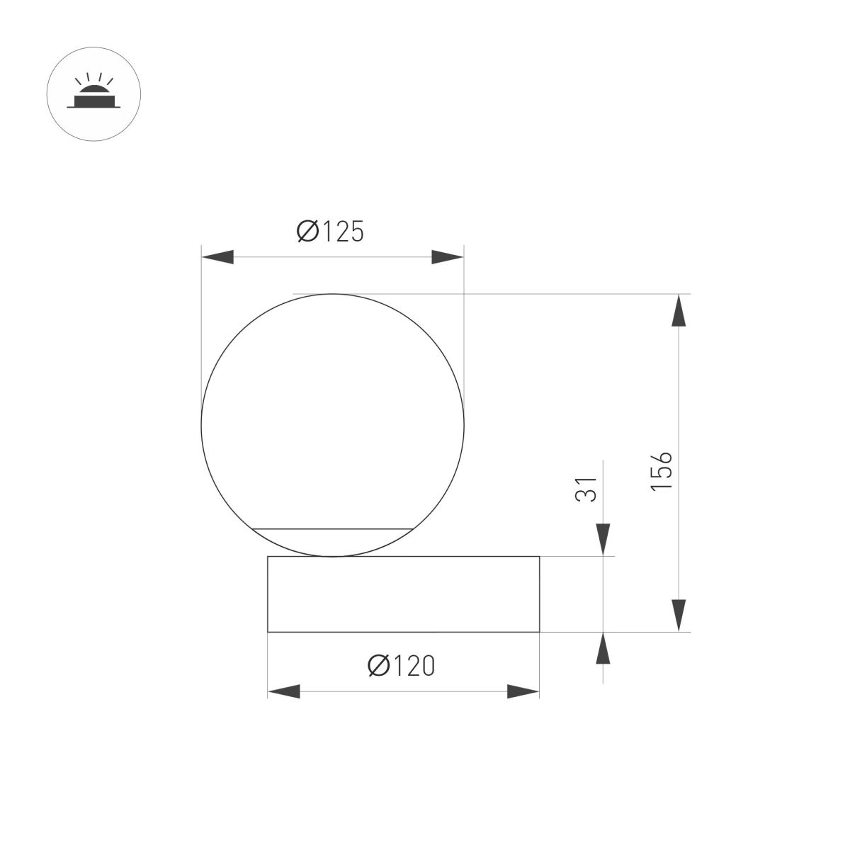 Настольная лампа белая Arlight SP-ORNELLA-TAB-L150-R125-6W Warm3200-MIX (BR, 300 deg, 230V, TOUCH-DIMM) (IP20 Металл) 059525