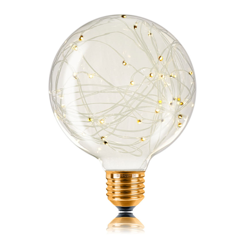 Лампа светодиодная филаментная Sun Lumen E27 2W 2700K прозрачная 057066