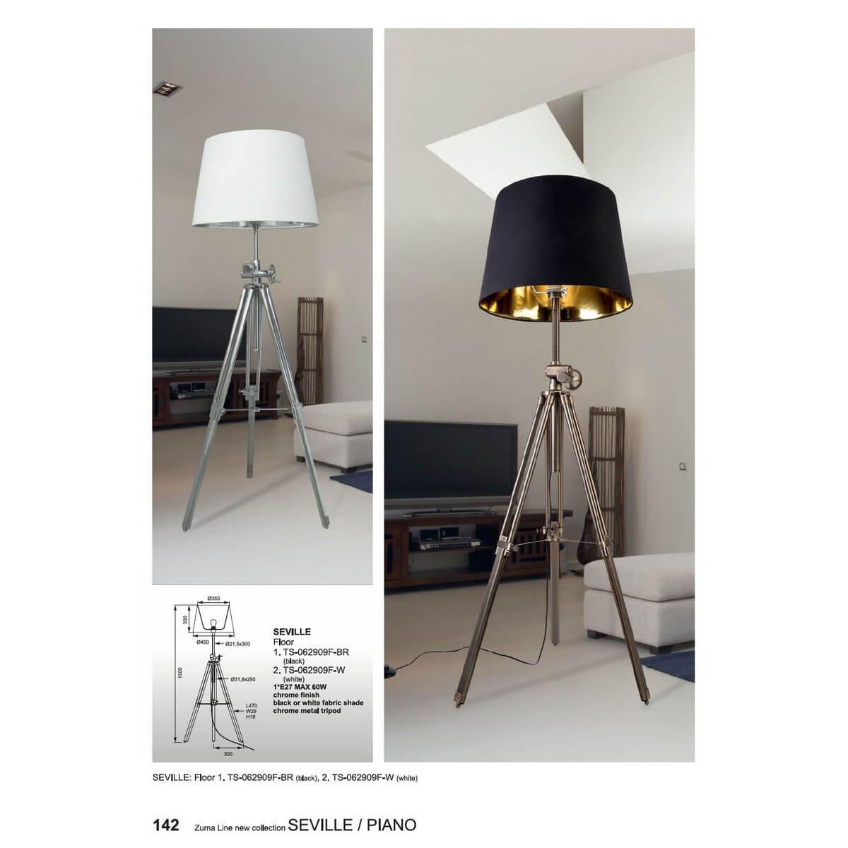 Торшер в современном стиле современный Zumaline Seville TS-062909F-BR