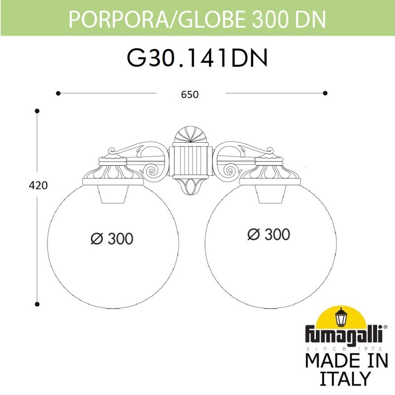 Уличный настенный светильник Fumagalli G30.141.000.AXE27DN