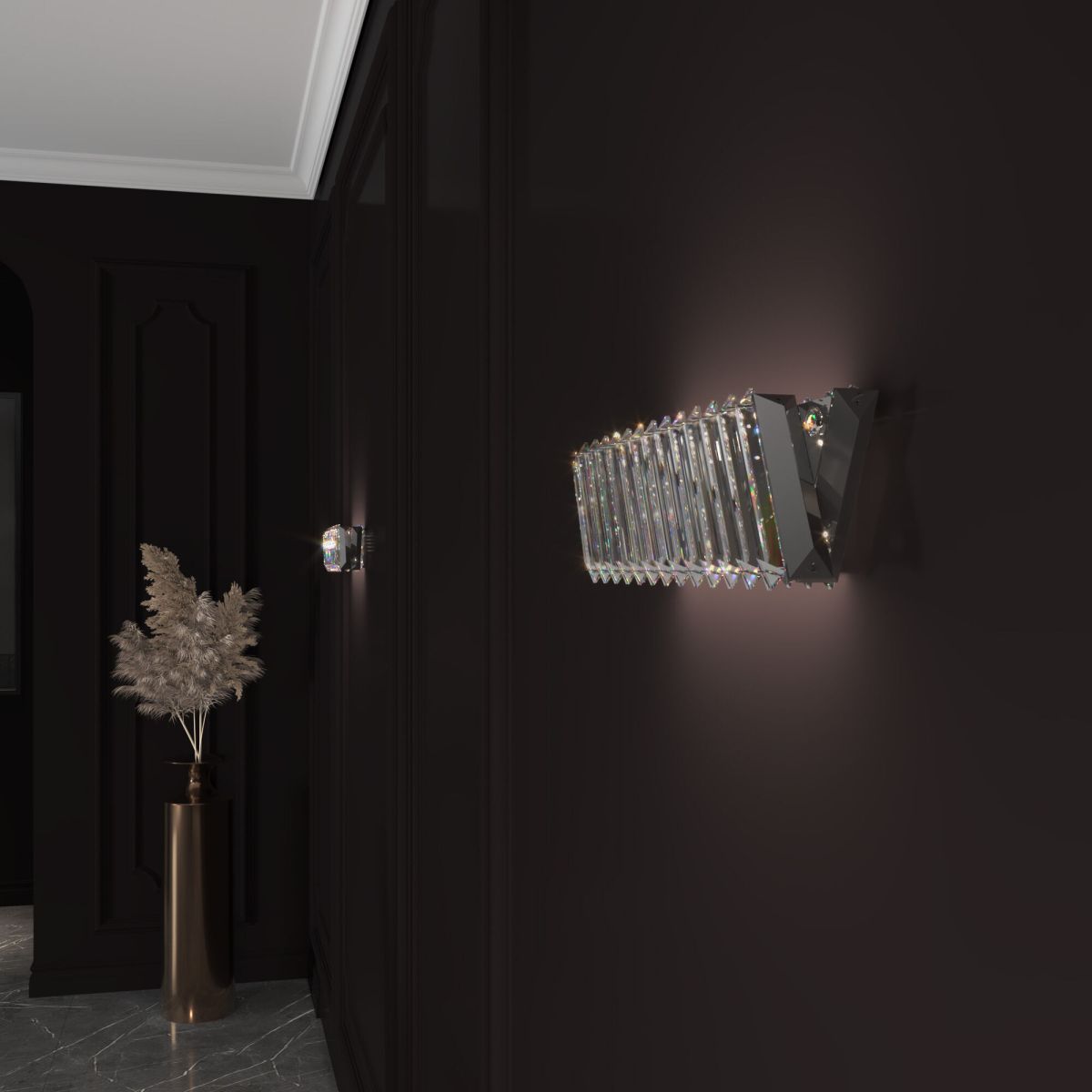 Настенный светильник Eurosvet 101005 LED Никель хрусталь Strotskis a071452