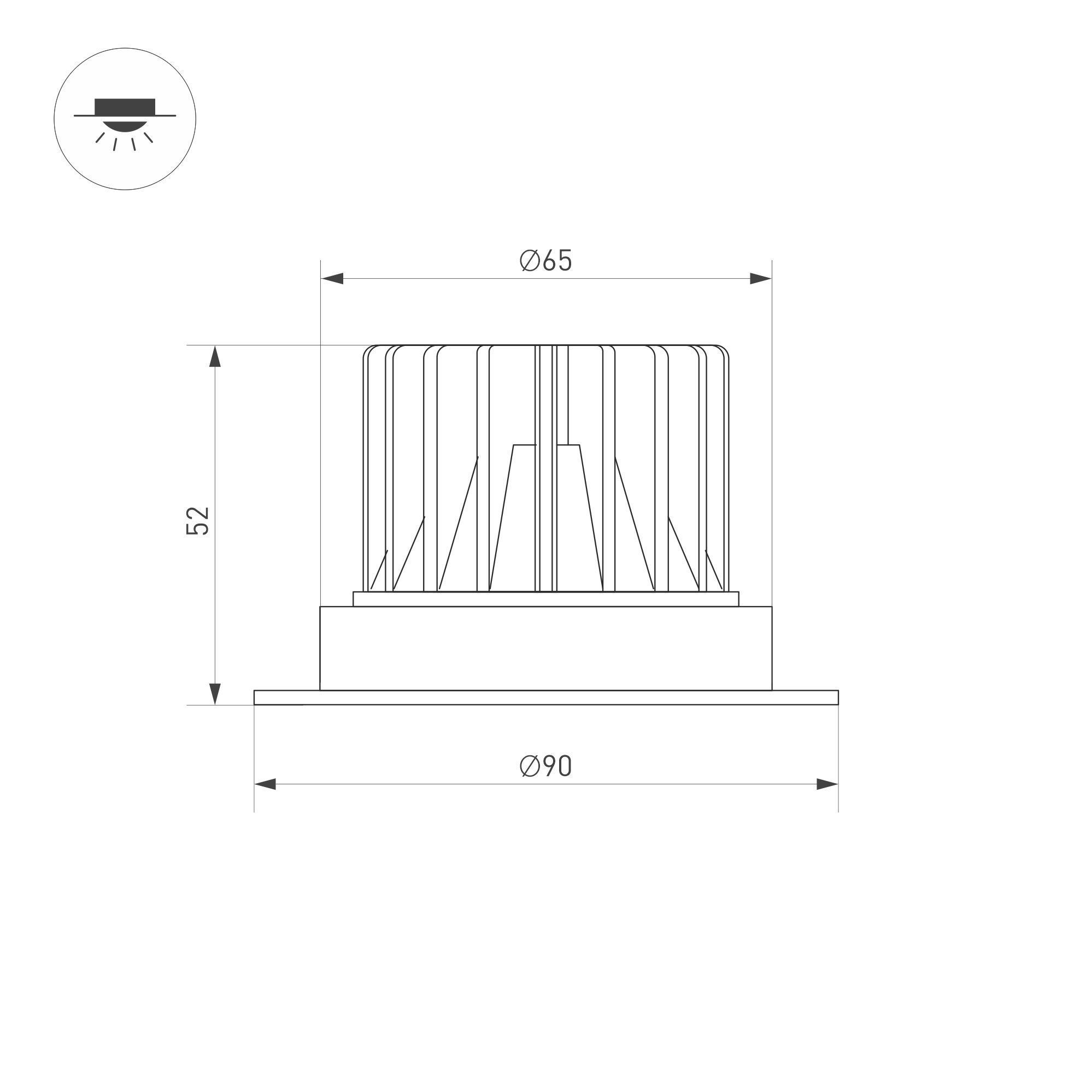 Встраиваемый светильник Arlight MS-ATLAS-TRIMLESS-R50-8W Warm3000 (BK, 32deg, 230V) 031882
