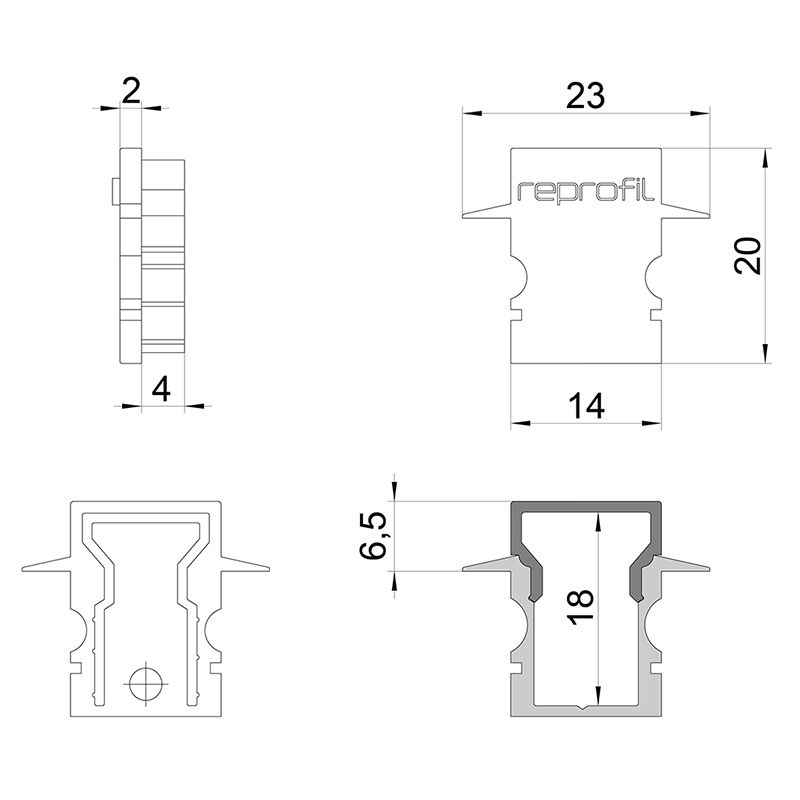 Торцевая заглушка (2 шт.) Deko-Light H-ET-02-08 979140