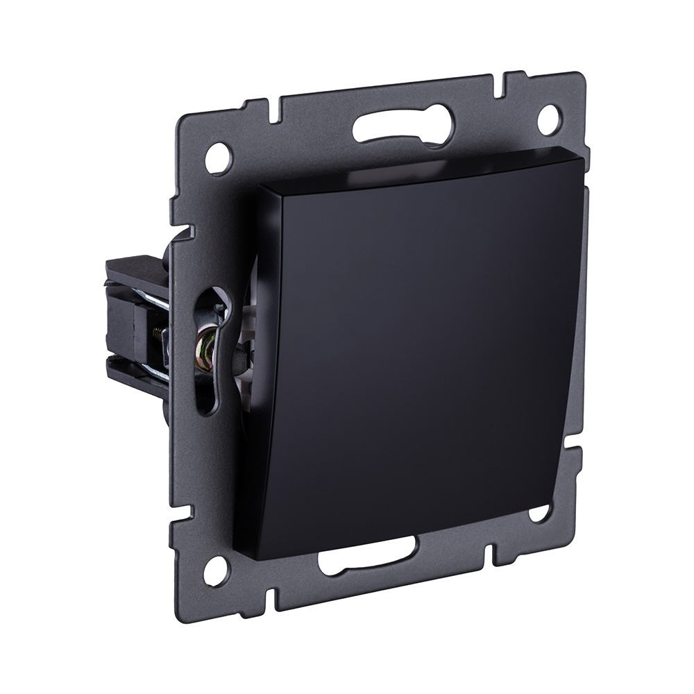 Выключатель 1-клавишный проходной 10А/250В, изогнутый, черный Kollinger REA-R-003BK для Aspekt, Eleganz, Reflex