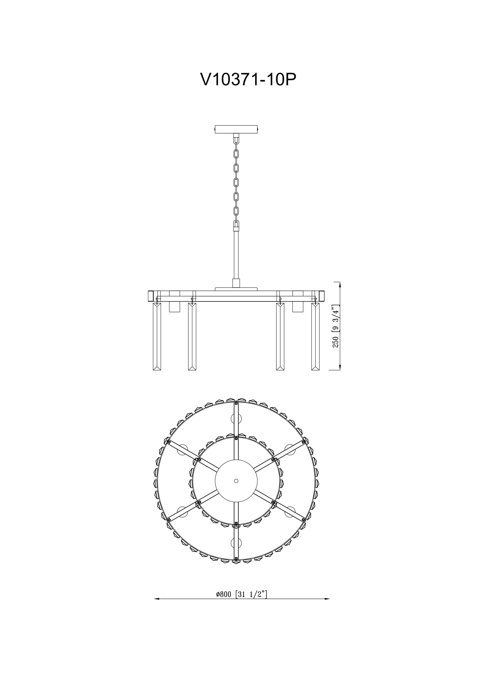 Подвесная люстра Moderli Avista V10371-10P