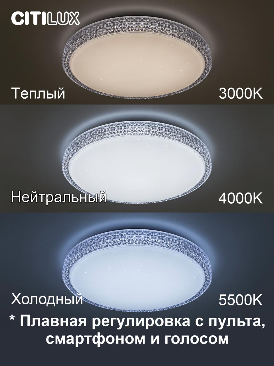Потолочный светодиодный светодиодный светильник Citilux Альпина Смарт CL718A40G