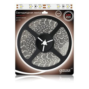 Светодиодная влагозащищенная лента Gauss 4,8W/m 60LED/m 2835SMD красный 5M EB311000705