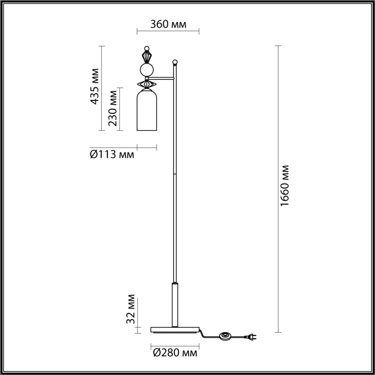 Торшер Odeon Light BIZET 4855/1F