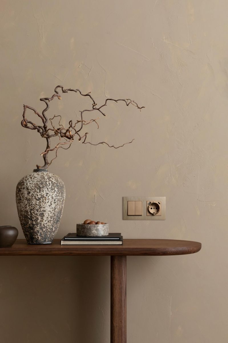 Выключатель кнопочный 2-клавишный 10А/250В, золотой Kollinger REA-S-011GD для Aspekt, Eleganz, Reflex