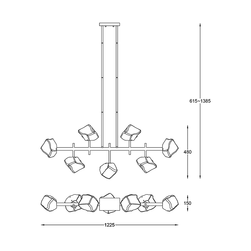 Подвесная люстра Zumaline ROCK P0488-07T-SEAC