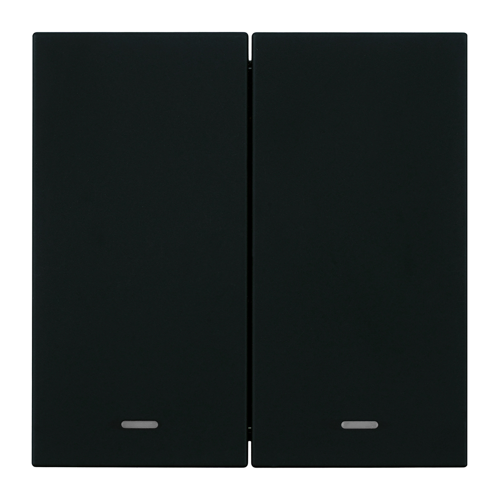 Выключатель 2-клавишный c индикатором (механизм) Stekker Мия 250В 10А RSW10-3102-05 черный бархат 50446