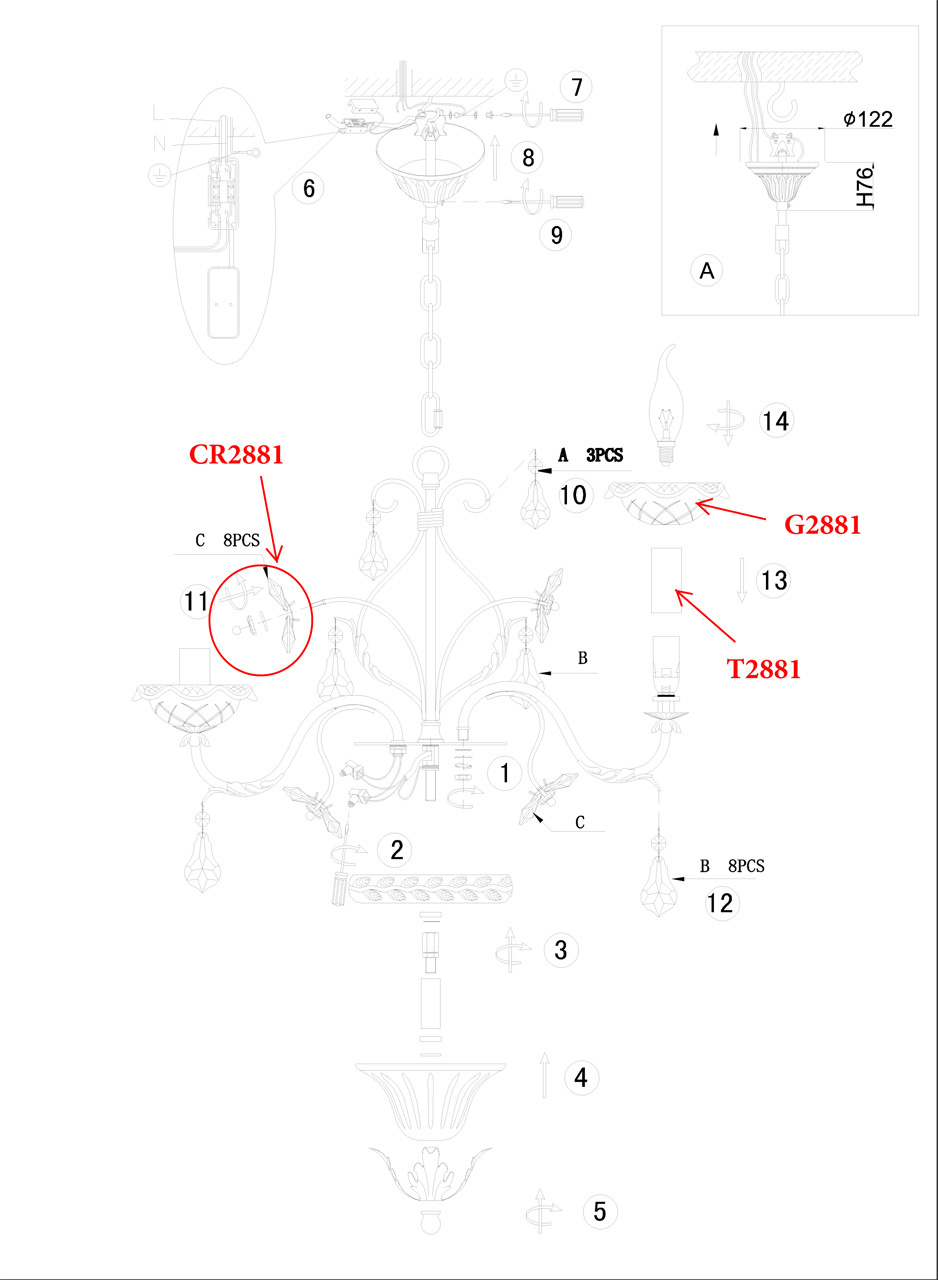 Подвесная люстра Odeon Light Nomena 2881/5