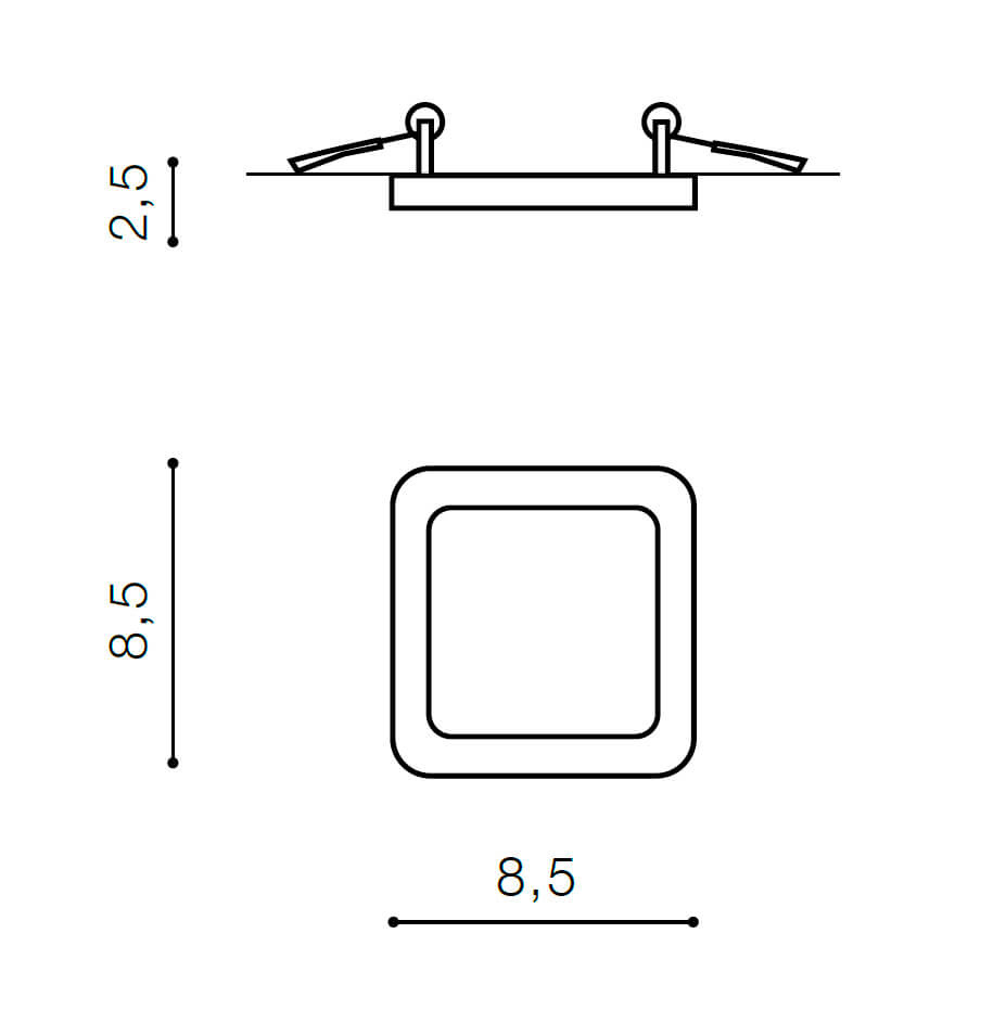 Встраиваемый светильник Azzardo Slim 9 Square AZ2833