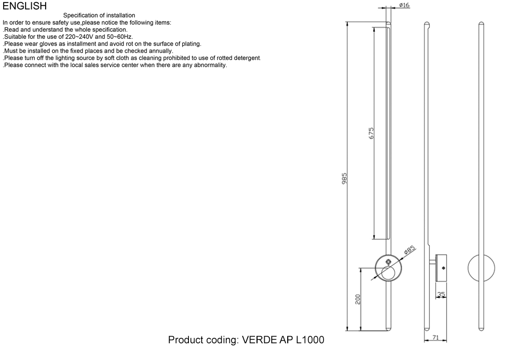 Настенный светильник Crystal Lux VERDE AP L1000 GOLD NEW