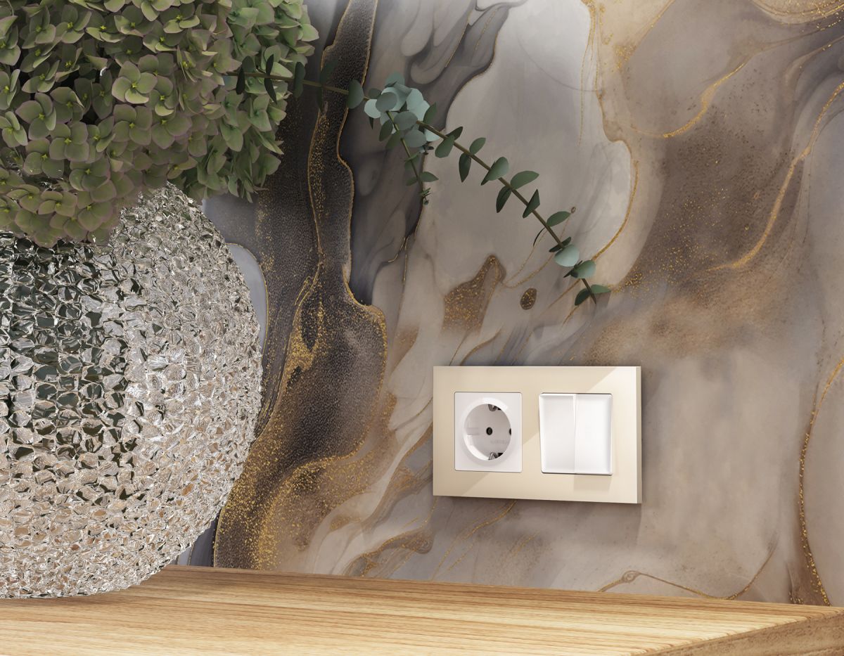 Комплект механизма 2-клавишного перекрестного выключателя 10A-250V Alfa Белый матовый Quant Ambrella Volt MA123030 (AP1230, VM125)