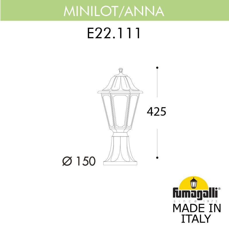 Садовый светильник Fumagalli E22.111.000.WYF1R