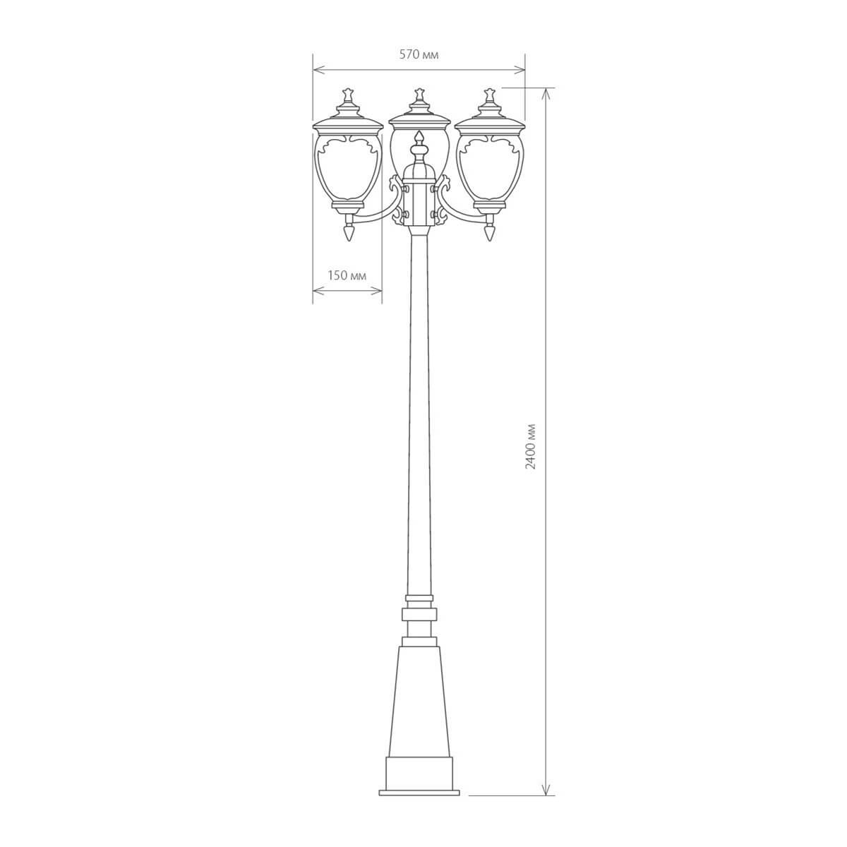 Садово-парковый светильник Elektrostandard Andromeda F/3 GLYF-8024F/3 белое золото 4690389082405
