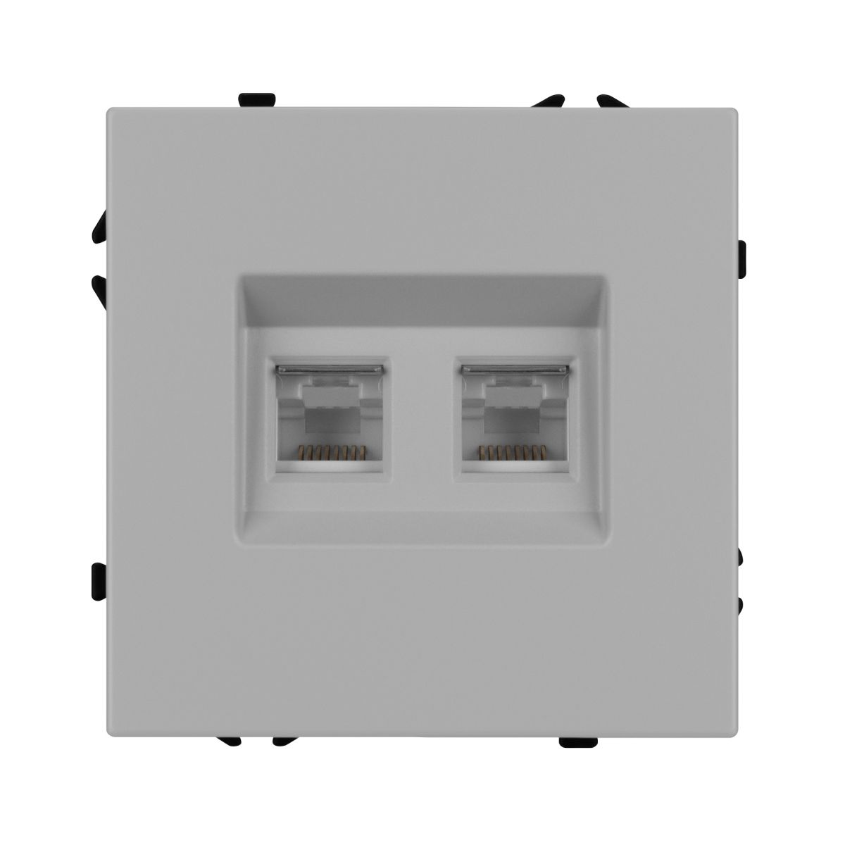 Розетка компьютерная двойная софт-тач никель Arlight SCT-MPC2-SFPL-IS (2хRJ-45, CAT6) 059451(1)