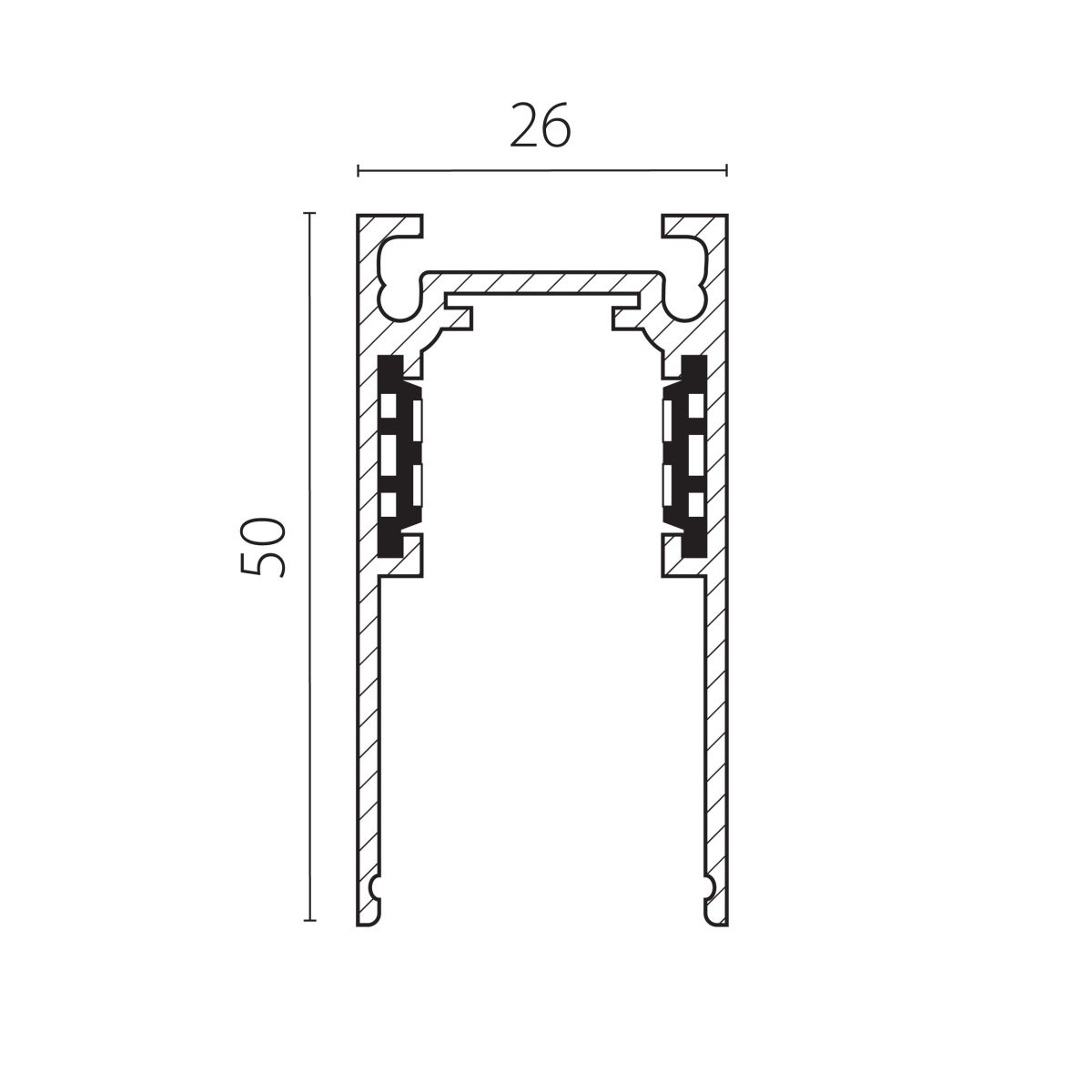 Шинопровод однофазный накладной (Заглушки и декоративный экран в комплекте) Lightstar Uno 509026