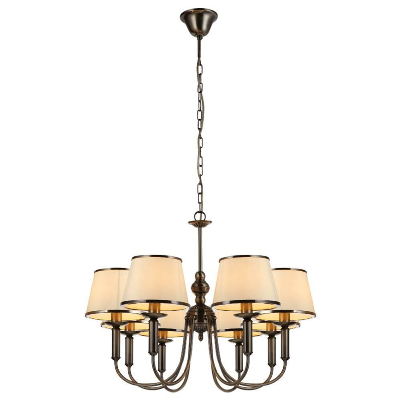 Подвесная люстра с абажуром из ткани Arte Lamp Alice A3579LM-8AB