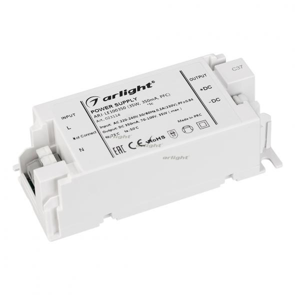 Блок питания Arlight ARJ-LE100350 (35W, 350mA, PFC) 023114