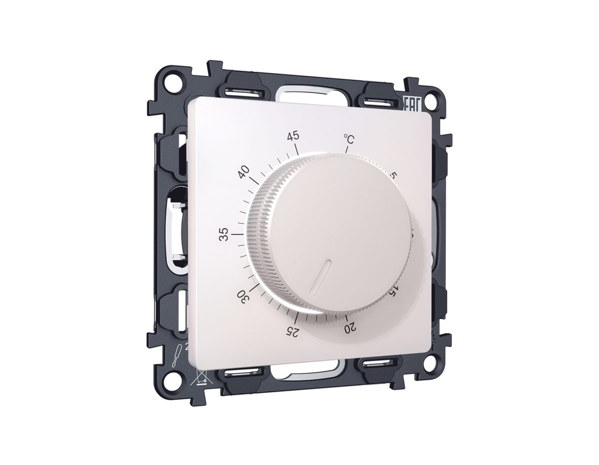 Комплект механизма терморегулятора с датчиком для теплого пола с подсветкой 16A-250V Alfa Жемчуг Quant Ambrella Volt MA205710 (AP2057, VM1381)