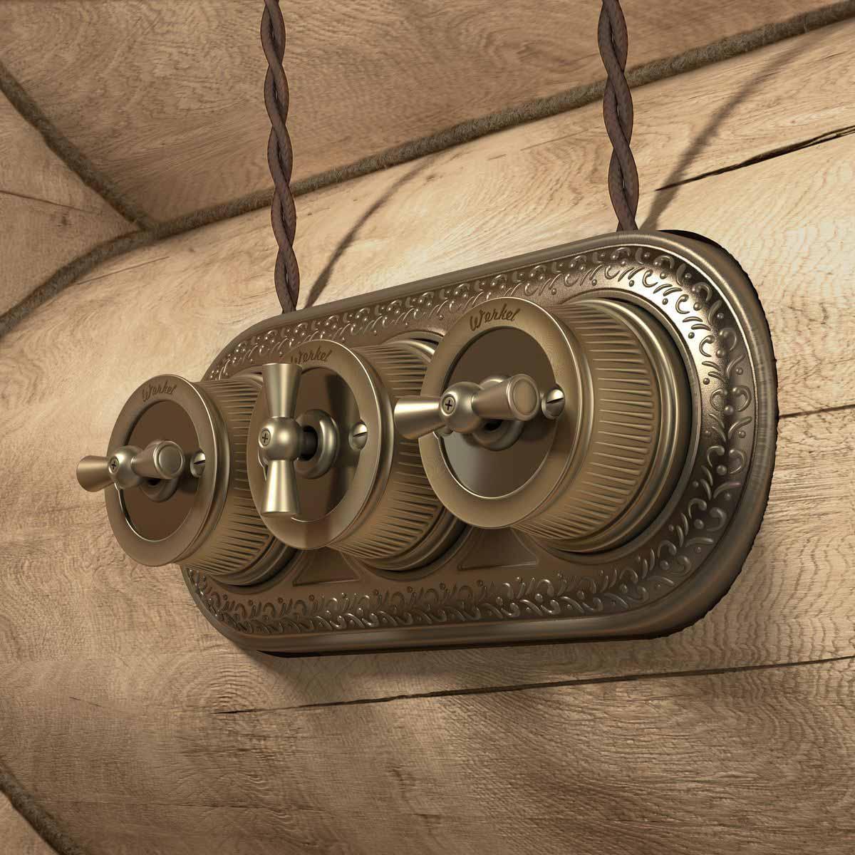 Переключатель Werkel одноклавишный Retro бронзовый WL19-01-03 4690389143359