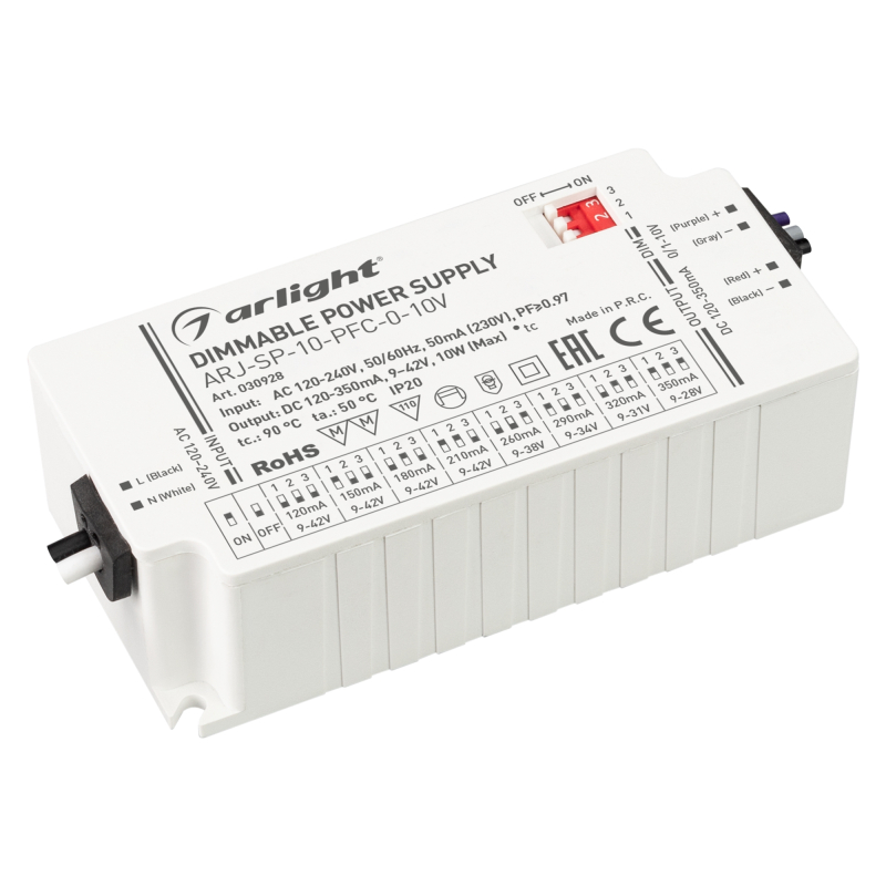 Блок питания Arlight ARJ-SP-10-PFC-0-10V (10W, 120-350mA) 030928