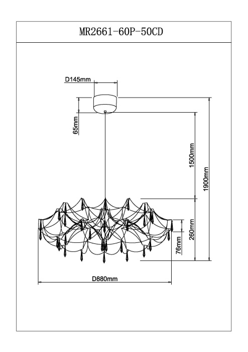 Подвесная люстра Myfar Ersilia MR2661-60P-50CD