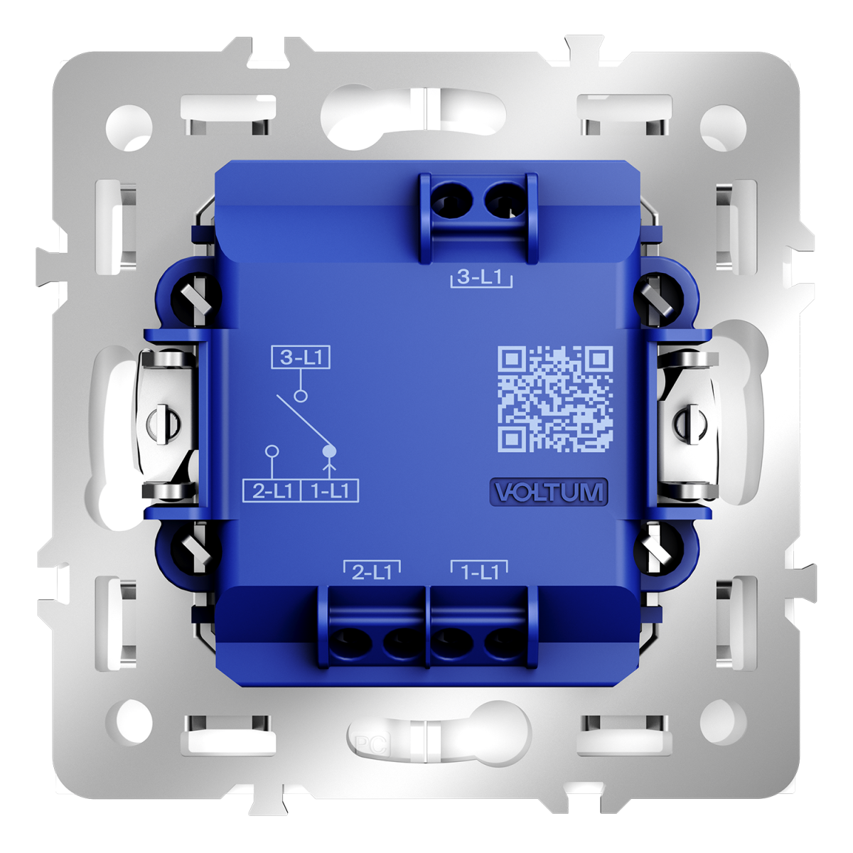 Выключатель встраиваемый Voltum S70 для жалюзи 10А, (белый глянцевый) VLS020701
