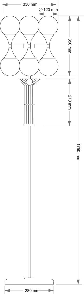 Торшер Kutek Bari BAR-LS-3 (ZM)
