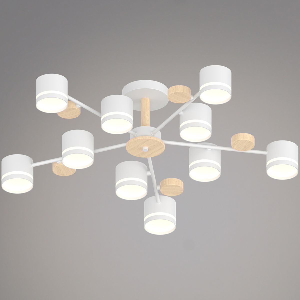 Люстра на штанге Reluce 68730-0.3-10 GX53 WH+WOOD