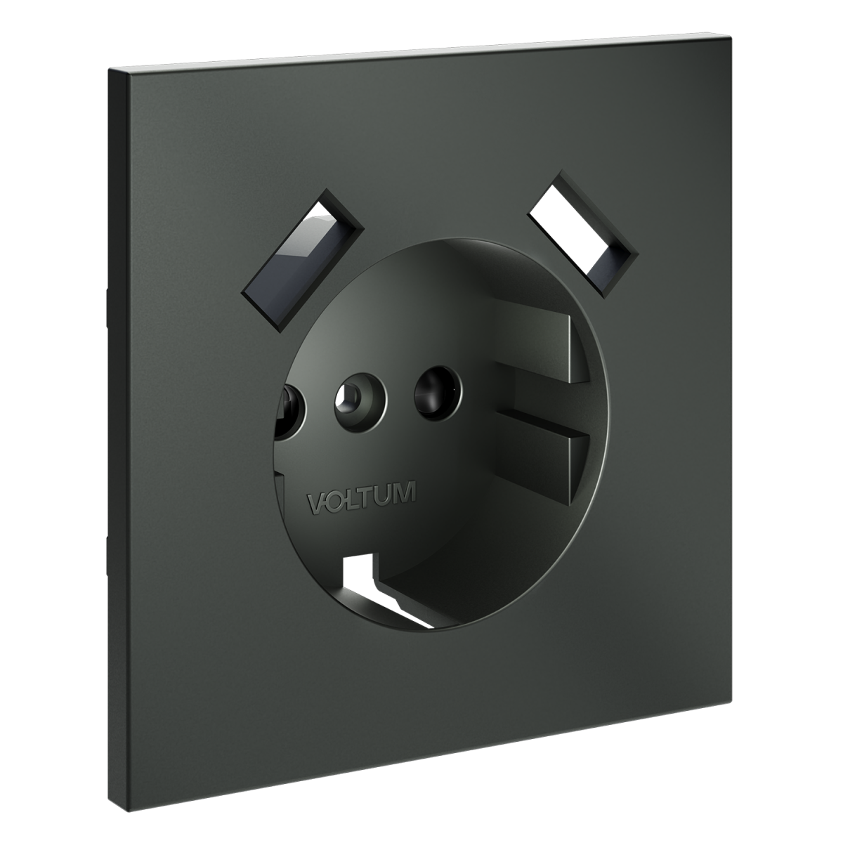 Накладка для розетки с заземлением и защитными шторками, с USB A+A Voltum S70 (титан) VLS000906