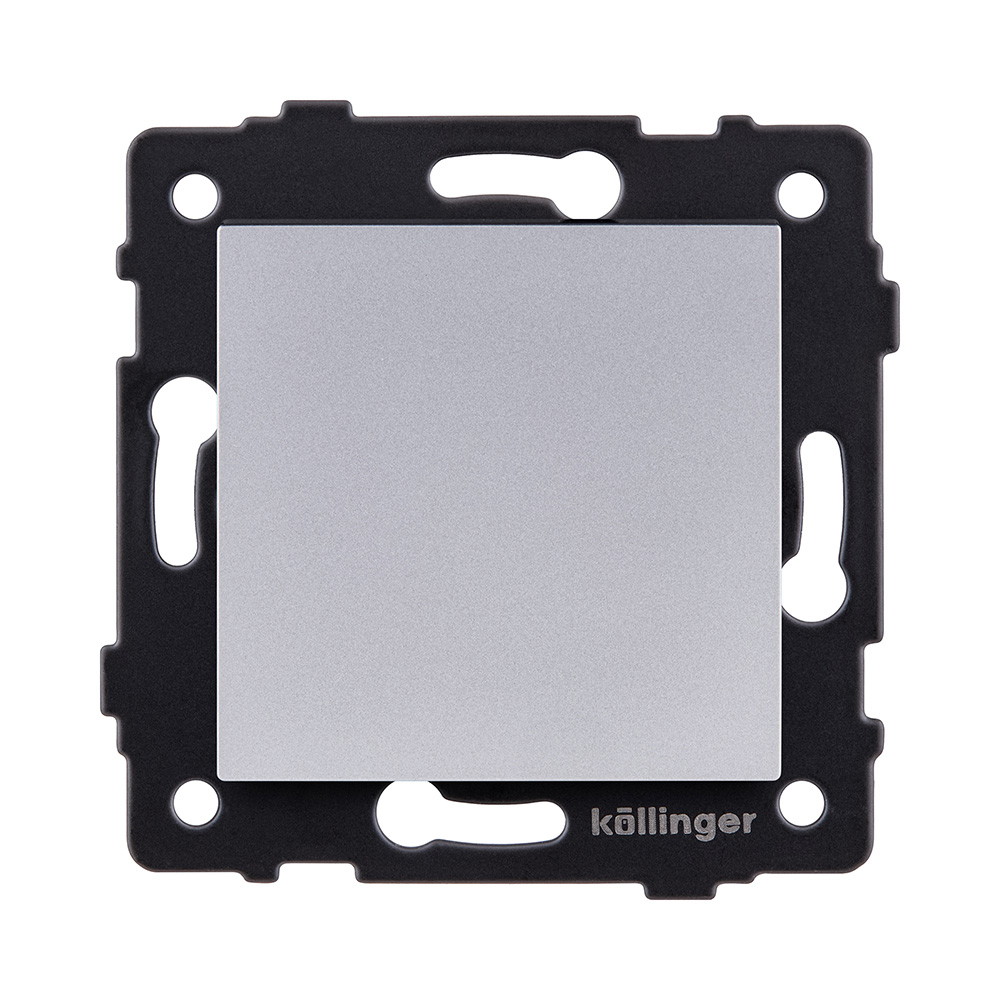 Выключатель кнопочный 1-клавишный 10А/250В, серый Kollinger REA-S-005GY для Aspekt, Eleganz, Reflex