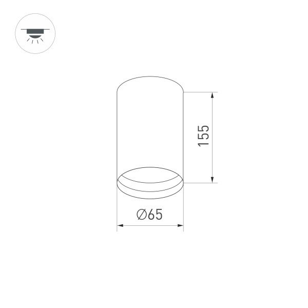 Корпус накладного светильника Arlight SP-Polo-Surface-R65 024221(1)