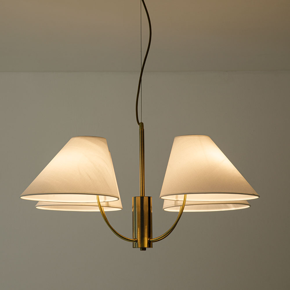 Подвесная люстра с абажуром из ткани Arte Lamp Rondo A4086LM-4AB