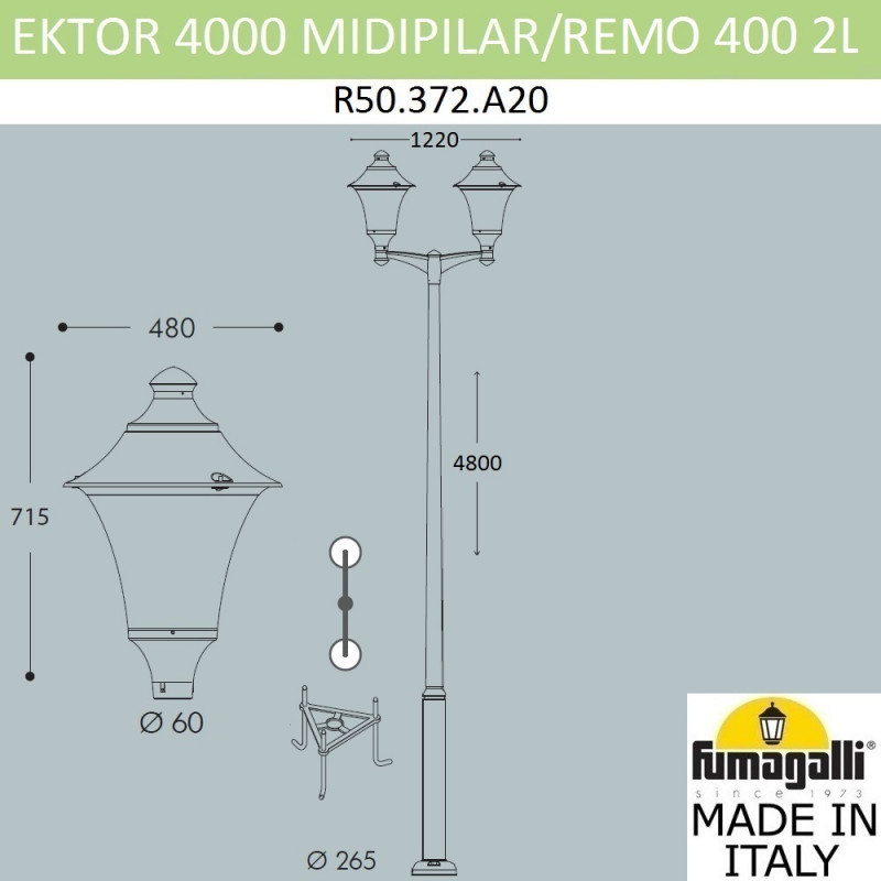 Садовый светильник Fumagalli R50.372.A20.LXD6L