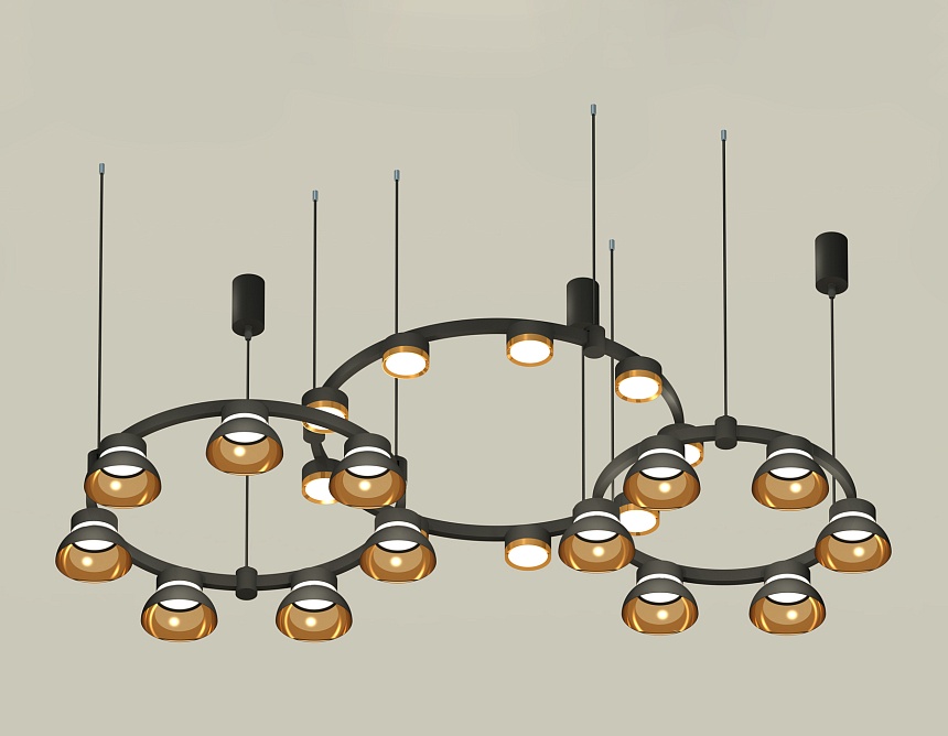 Комплект подвесного светильника Ambrella Light Techno Ring XR92092000 (A9209x3, C9242, C9238, C9232, N8145, N8124)