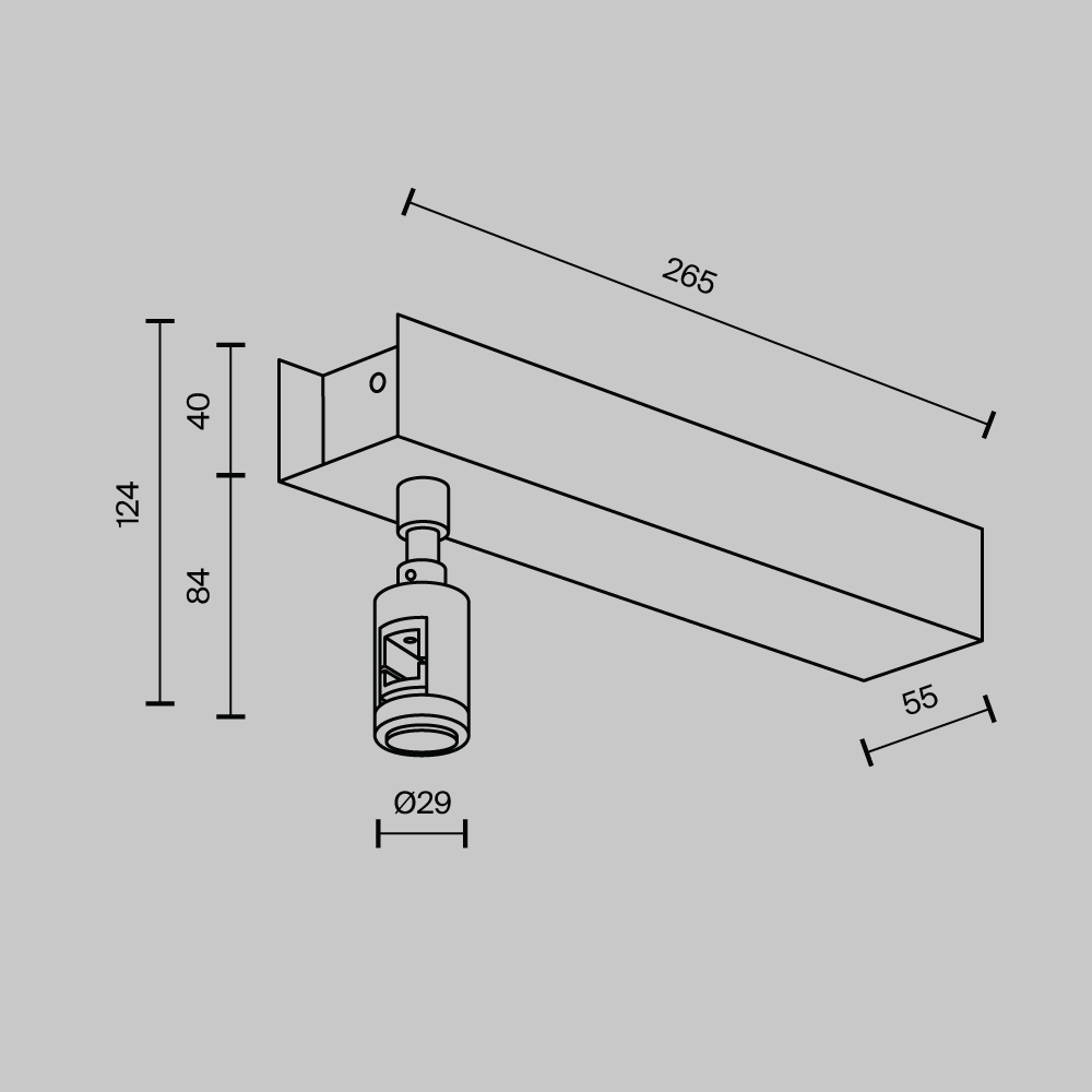 Основание потолочное для блока питания с вводом питания Maytoni Flarity TRA156С-BB1-B