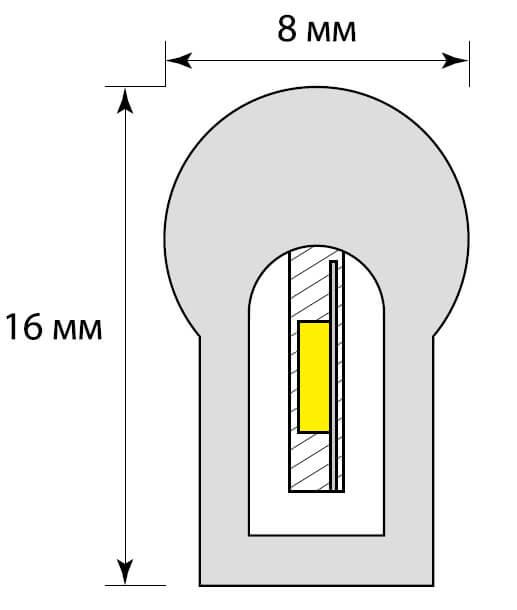 Гибкий неон Uniel (UL-00003768) 8W/m 120LED/m 2835SMD розовый 50M ULS-N21-2835-120LED/m-8mm-IP67-220V-8W/m-50M-Pink