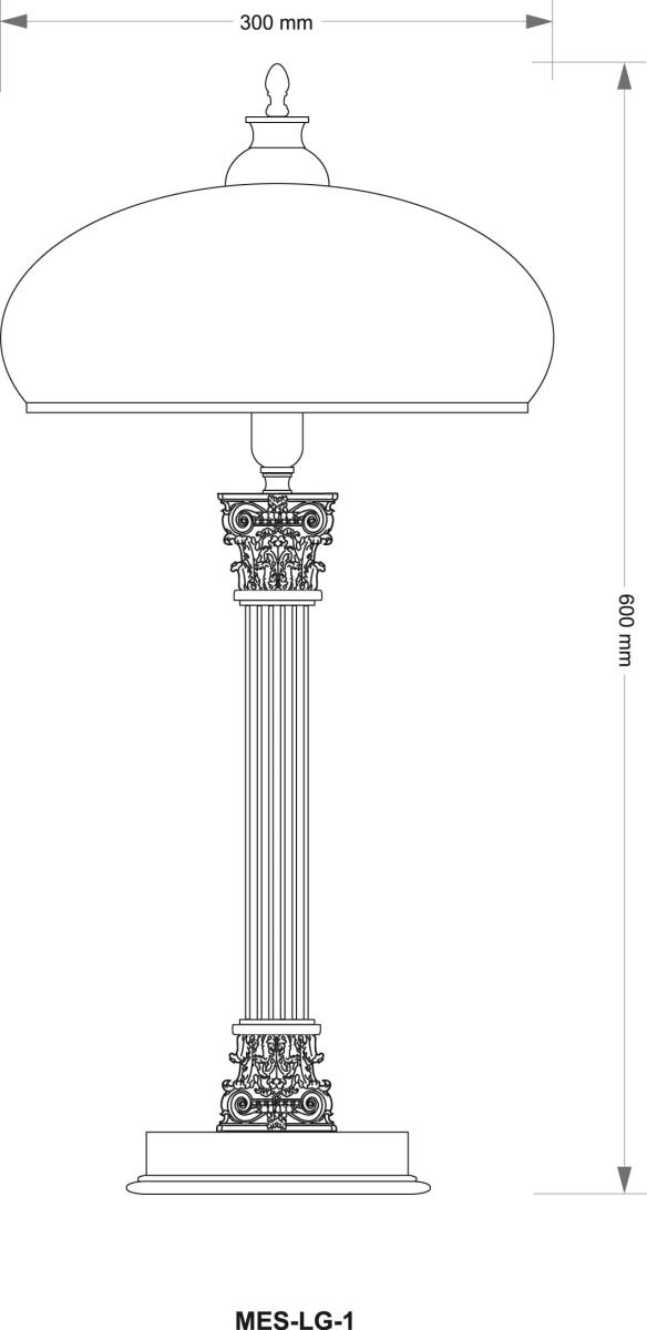 Настольная лампа Kutek Messina MES-LG-1(P)GR