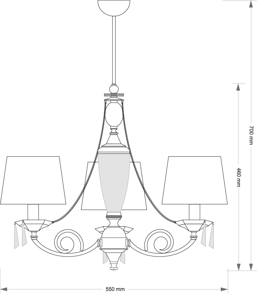 Подвесная люстра Kutek Monza MON-ZW-3 (P/A)