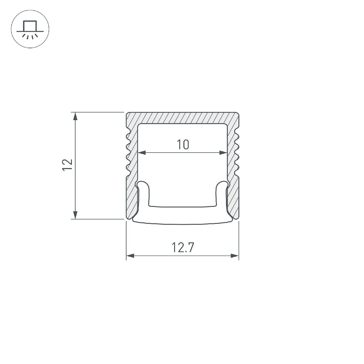Профиль Arlight FANTOM-BENT-W12-SIDE-2000 ANOD 040326
