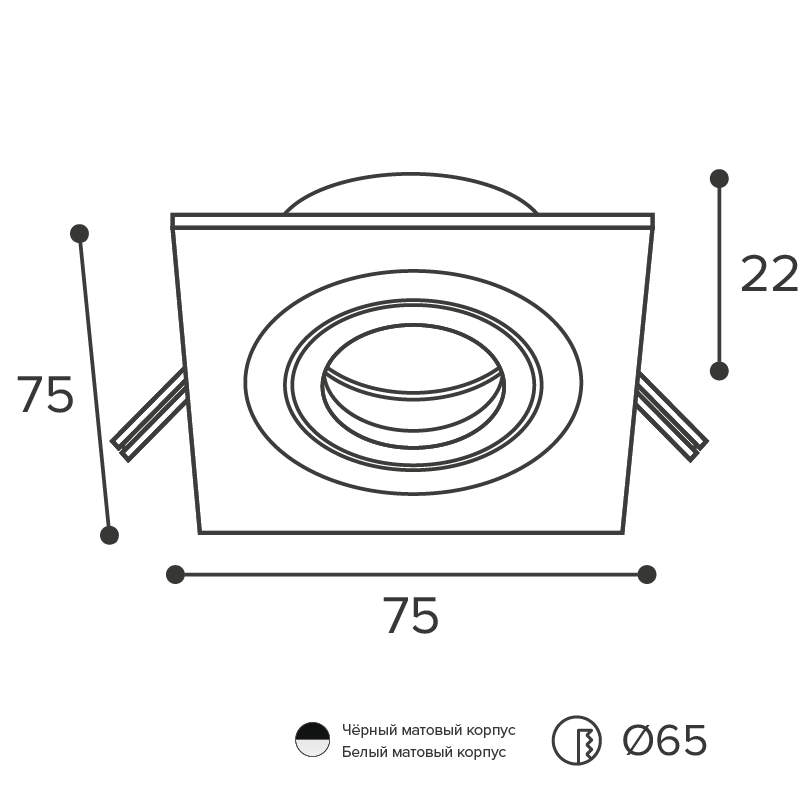 Встраиваемый светильник под лампу MR11 WOLTA Alto mini WDL-MR11/01BL-S