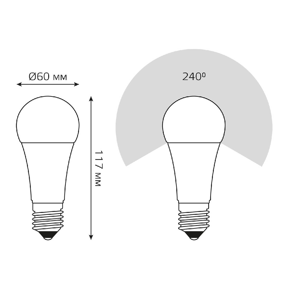 Лампа светодиодная диммируемая Gauss E27 12W 3000K груша матовая 102502112-S