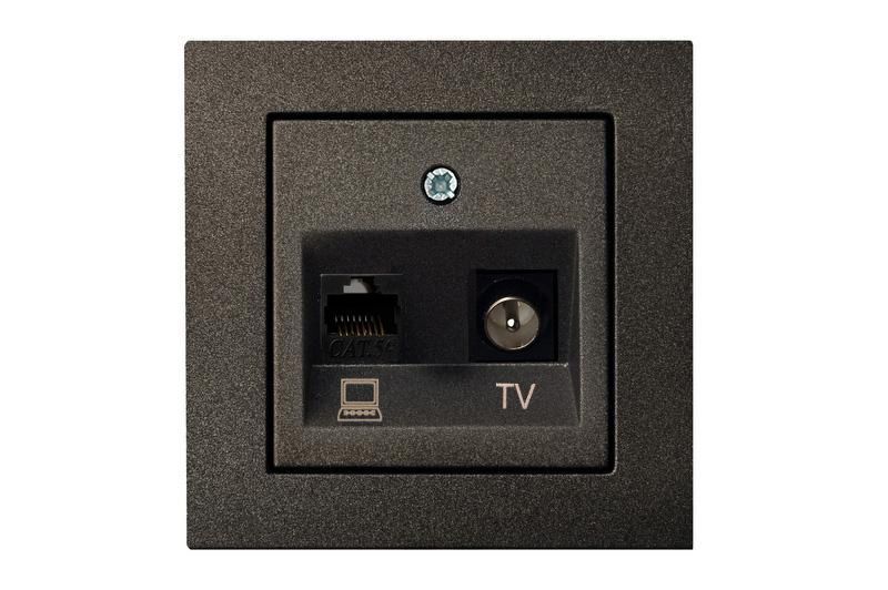 Розетка телевизионная и компьютерная (TV+Rj45) Liregus Epsilon 28-113