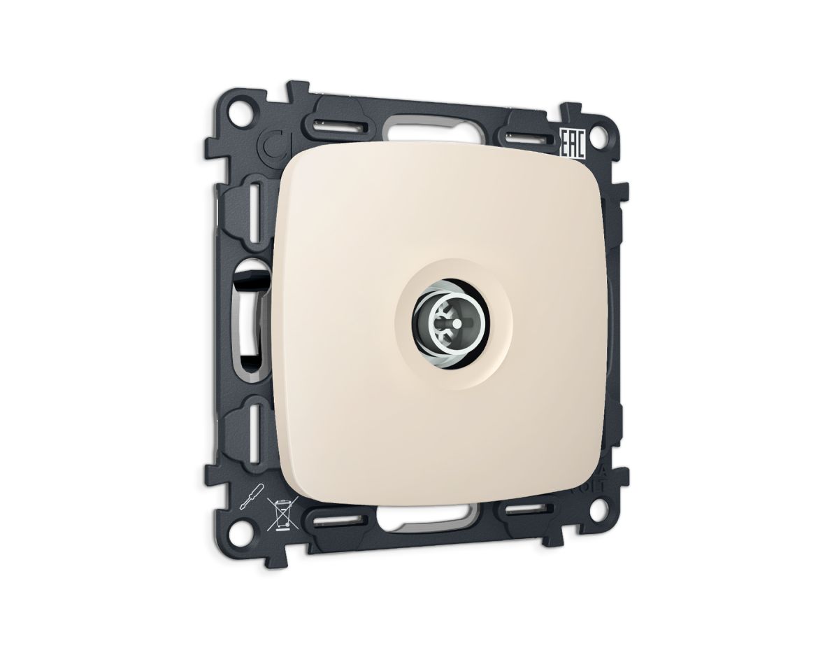 Комплект механизма TV розетки Ambrella Volt оконечной экранированной 5-1000MHz 3dB OMEGA MO333005 Бежевый матовый QUANT (OP3330, VM199)